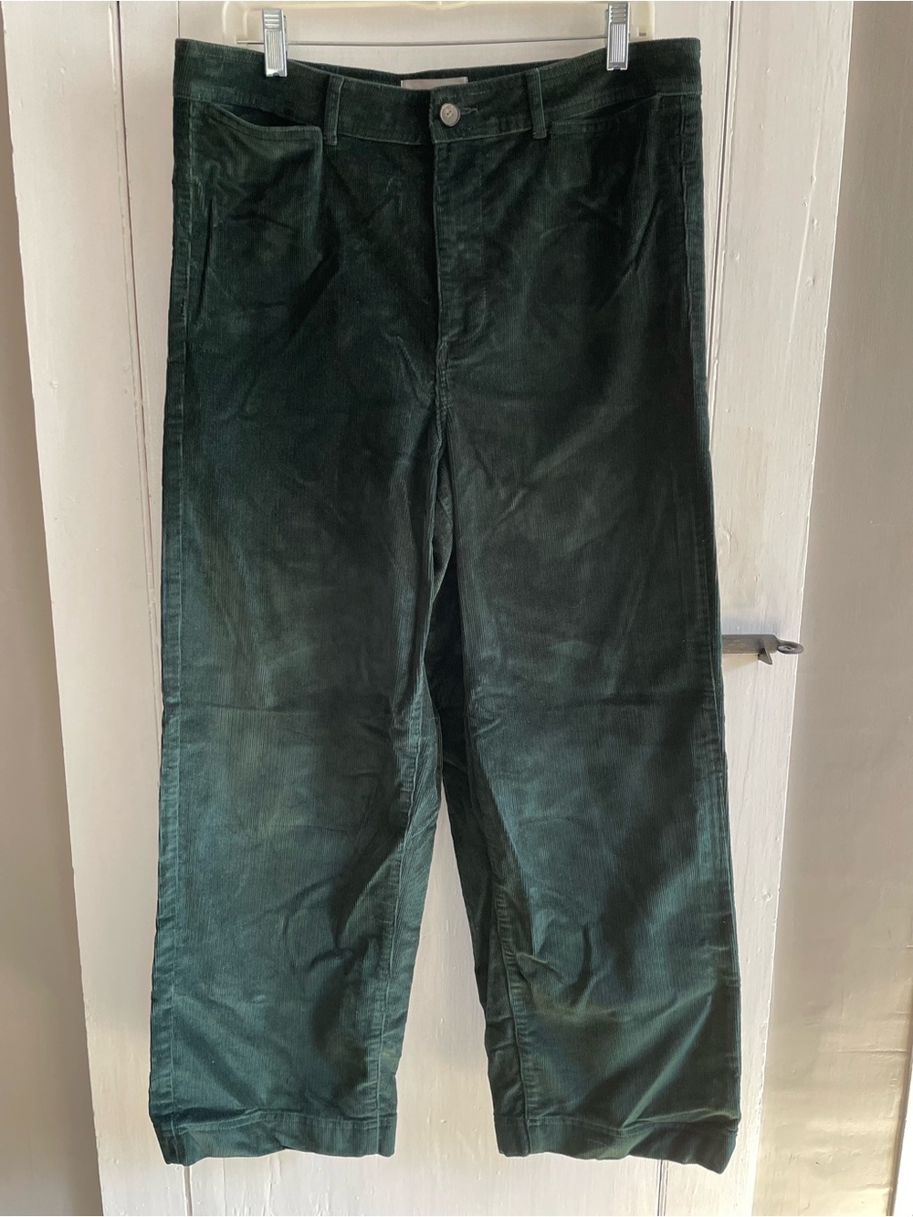 Everlane Women's Dark Green Cotton Blend Corduroy Pants Size 14